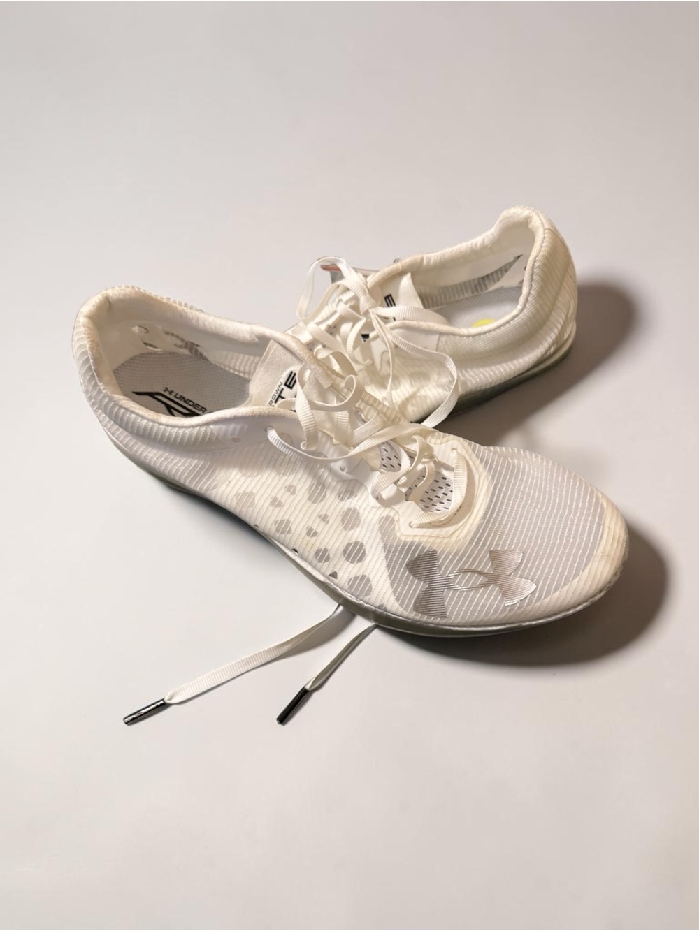 Unisex Under Armour Shakedown Elite White  Running  Shoes with Spikes